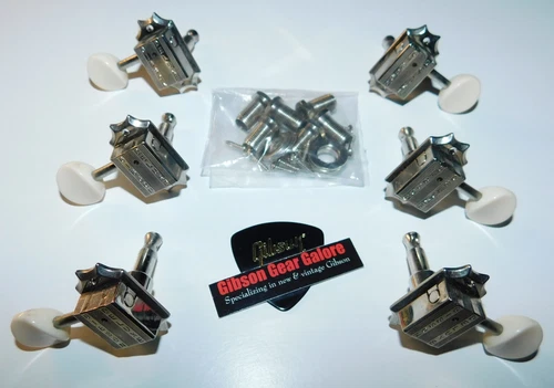 Gibson Les Paul Tuners Set White Kluson Deluxe Nickel Guitar Parts Special HP ES