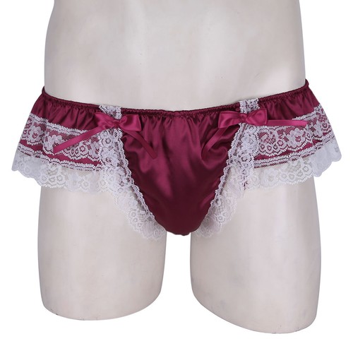 Herren Sain Sissy Mini Slips Tanga Crossdressing Thong Spitze Bowknot Schlüpfer - Bild 49 von 61