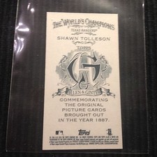 2016 TOPPS ALLEN GINTER SHAWN TOLLESON *NNO BACK MINI /50*  TEXAS RANGERS