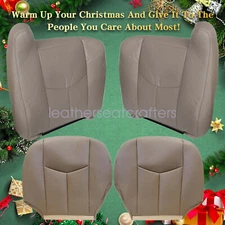 Front Leather Seat Cover & Foam Cushion For 2003-06 Chevy Silverado No Armrest