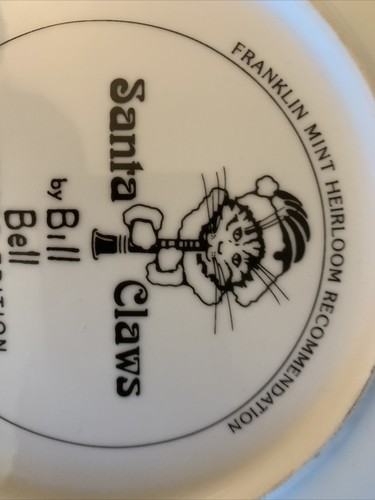 Franklin Mint Heirloom Recommendation Bill Bell Santa Claws Cat Decorative Plate - Picture 4 of 7