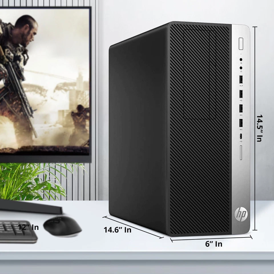 HP G4 Gaming Tower Desktop PC i5-8500 32GB 512GB SSD 1TB HDD Nvidia 1050Ti Win11 - Image 3 of 4