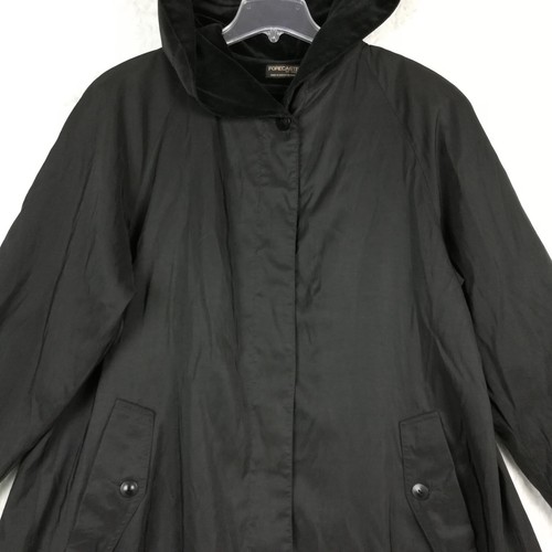 Forecaster Of Boston Womens Jacket Coat Maxi Hooded Black Lightweight Button 12 - Picture 8 of 11