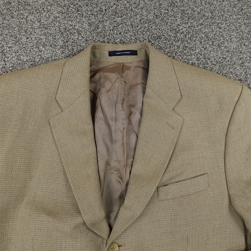 Ralph Lauren Chaps Jacket Mens 44L Brown Beige Button Sports Coat Blazer Suit - Picture 3 of 17
