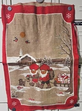 Burlap Sack Christmas Santa Winter Snow  Wall Art