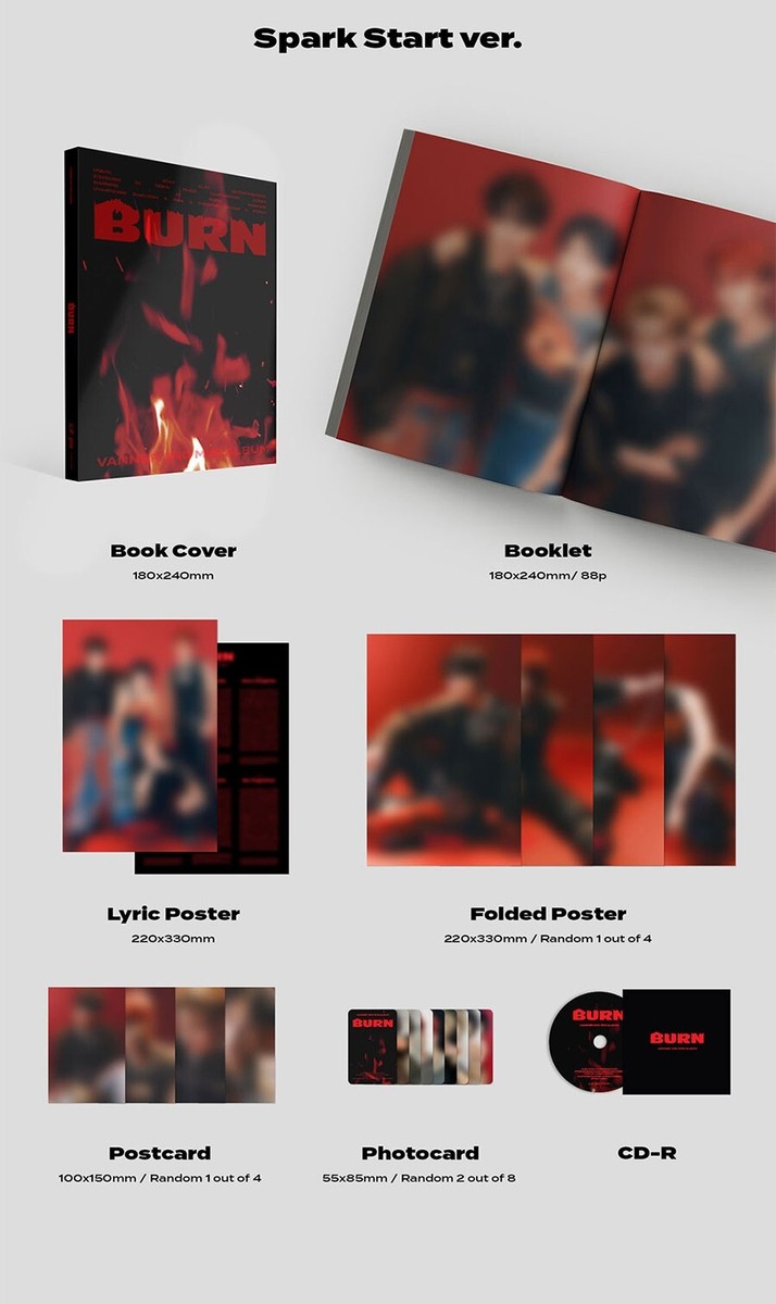 VANNER [BURN] 3rd Mini Album 3 Ver SET /3 CD+3 Photo Book+6