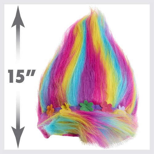 Peluca Trolls World Tour Troll-rific amapola con pelo arco iris, de Just Play - Imagen 5 de 6