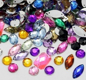 1 x Large Tear Drop Glass Crystal Diamante Rhinestone Sew On Gem 17mm x 23mm #1