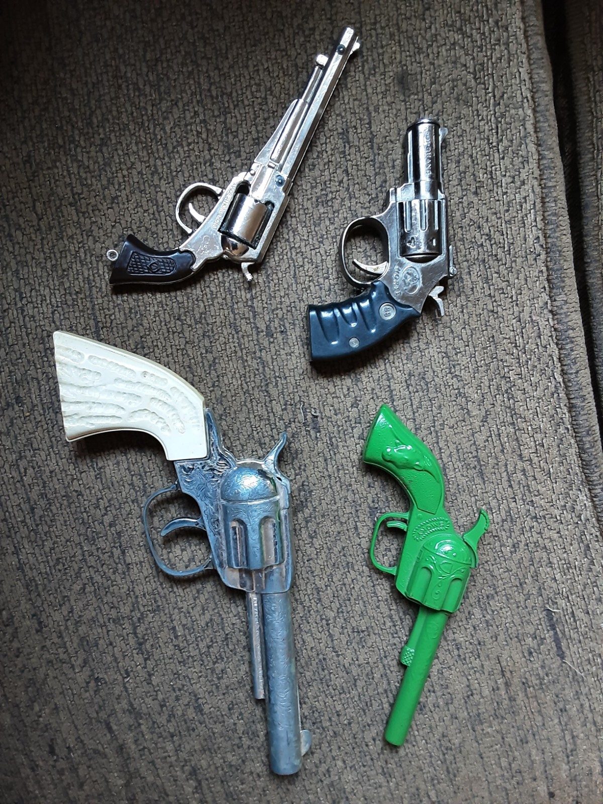 VINTAGE TOY REVOLVER GUNS Cap Gun/ Lighter/ Keychain lot