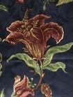 COUNTRY CURTAINS VALANCE,NAVY FLORAL DAMASK W/ TASSLE 