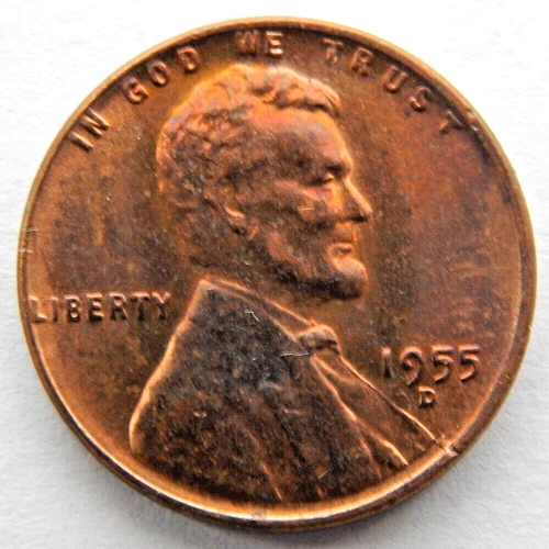 1955-D RD Lincoln Cent Red MS++++++
