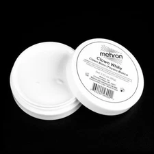 MEHRON CLOWN WHITE PROFESSIONAL STAGE FACE BODY CREAM MAKEUP PAINT MIME 2.25OZ