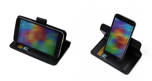 360° Hülle für Motorola ThinkPhone Wallet Case Universal Schwarz Kunstleder Tasche B - Bild 3 von 6