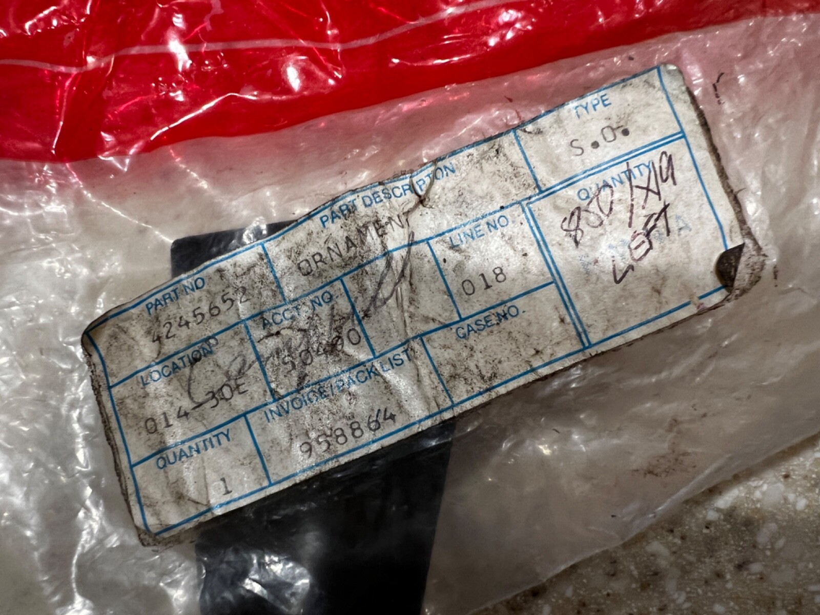 Lamborghini Miura Left Door Lock Cover Cap NOS Rare $200!