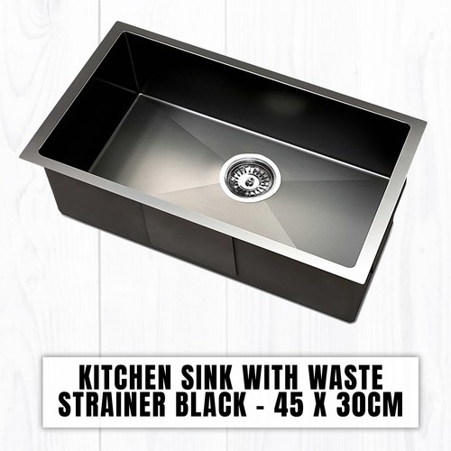 Handmade Black Sink 304 Stainless Steel Nano Kitchen Laundry Basin Heavy Duty - Picture 12 of 85