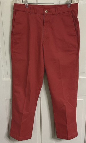 Roundtree & Yorke Withered  Rose Flat Front Cotton Chinos Mens Pants 34x30 - Picture 1 of 6