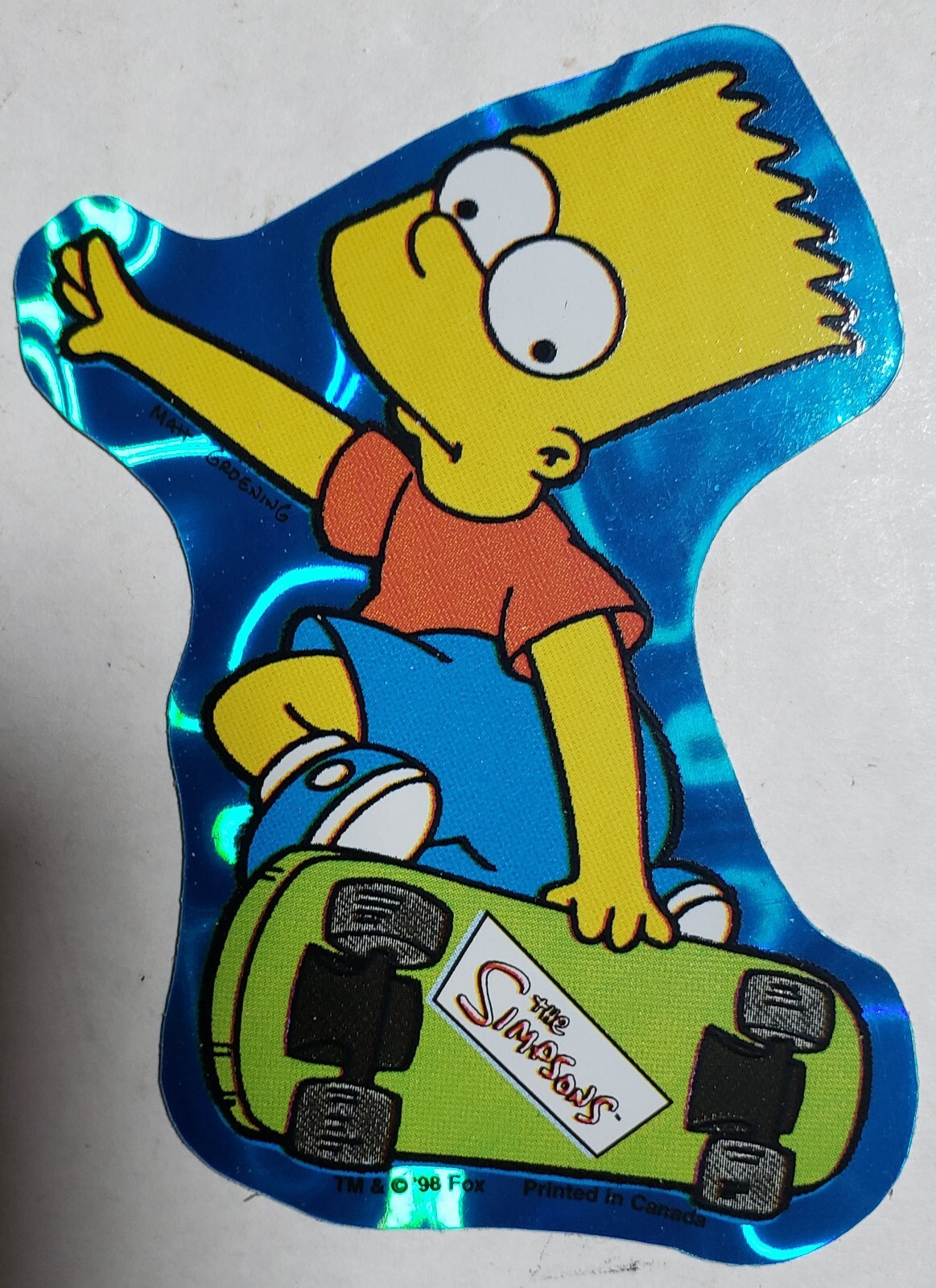 Sticker 1998 SIMPSONS--NEW--Vintage (1998) Vending Machine Sticker (#1299)