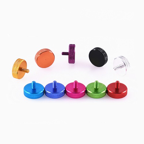 Tornillos de pulgar arrugados M3 aleación de aluminio tornillo empuñadura de mano pernos colores M3x6mm - Imagen 4 de 6