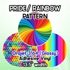 Pride / Rainbow Patterned Adhesive Vinyl 13.5" ROLL **FREE SHIPPING**