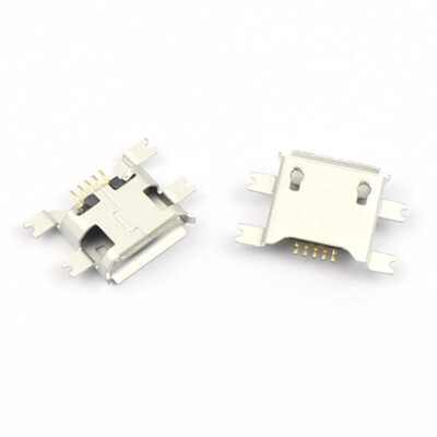 50Pcs Micro USB 5P Type B Female 5 Pin 4 Leg SMT SMD Socket Connector Mount Jack