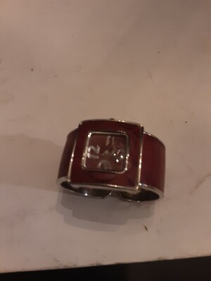 Bijoux Terner Bracelet Watch. Japanese Stainless Steel Back. Burgundy Leather.