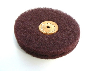 Satin Finish 4/" Wheel Aluminum Oxide Medium Grade 3 Ply Matt Brush Buff Wheel