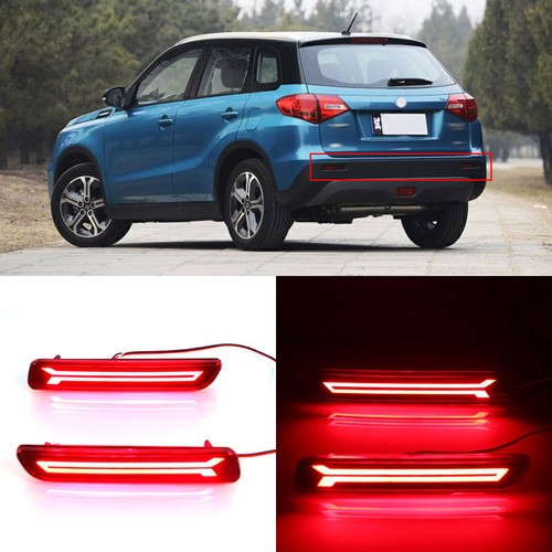 LED Rear Bumper Reflector Fog Brake Turn Indicator Lights For Suzuki Vitara 15+ - Foto 1 di 8