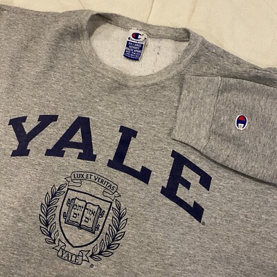 Vintage 90s Yale University Champion Reverse Weave Gray Sweatshirt