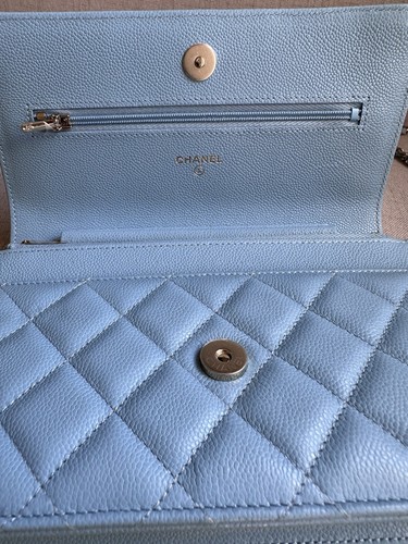 CHANEL Classic Light Blue Caviar WOC Wallet On Chain - Picture 4 of 4