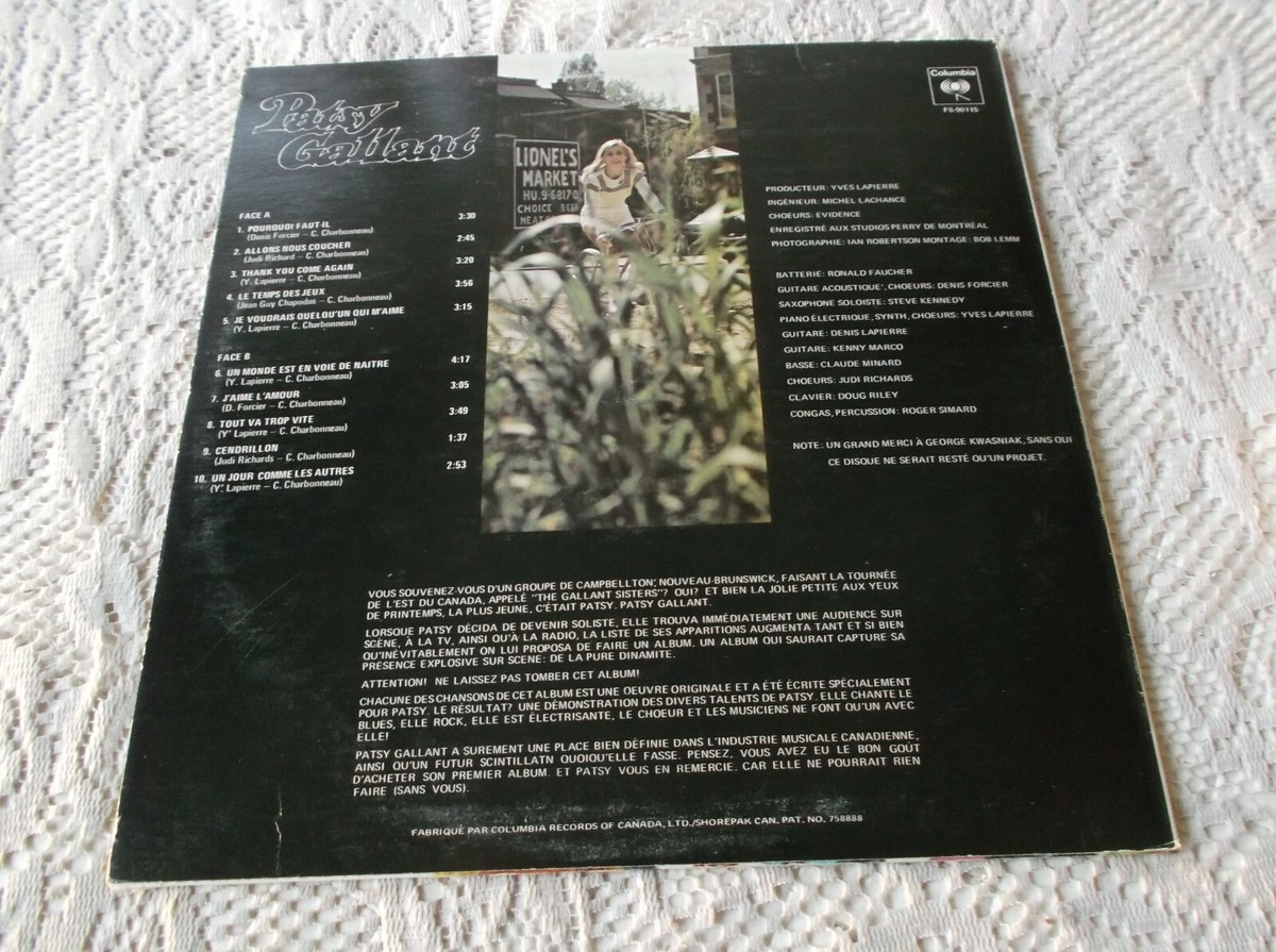 Patsy Gallant vinyl LP Album Canada pressing | eBay