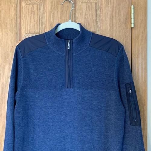Tommy Bahama 1/3 Zip Long Sleeve Blue Pullover Top Men’s Size M - Picture 5 of 6