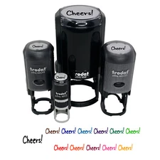 Cheers Fun Text Self-Inking Rubber Stamp Ink Stamper for Stamping Crafting