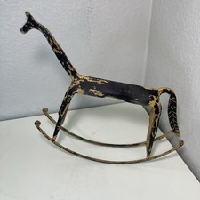 Primative Metal Rocking Horse Folk Art Farmhouse