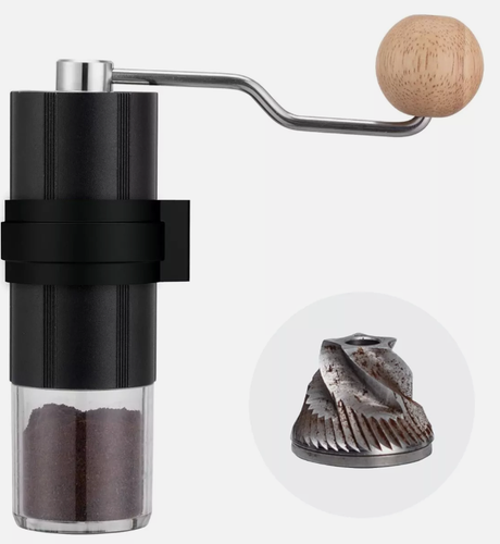 Black and Oak Handheld Dualit Coffee Grinder Espresso to Filter Steel Burr