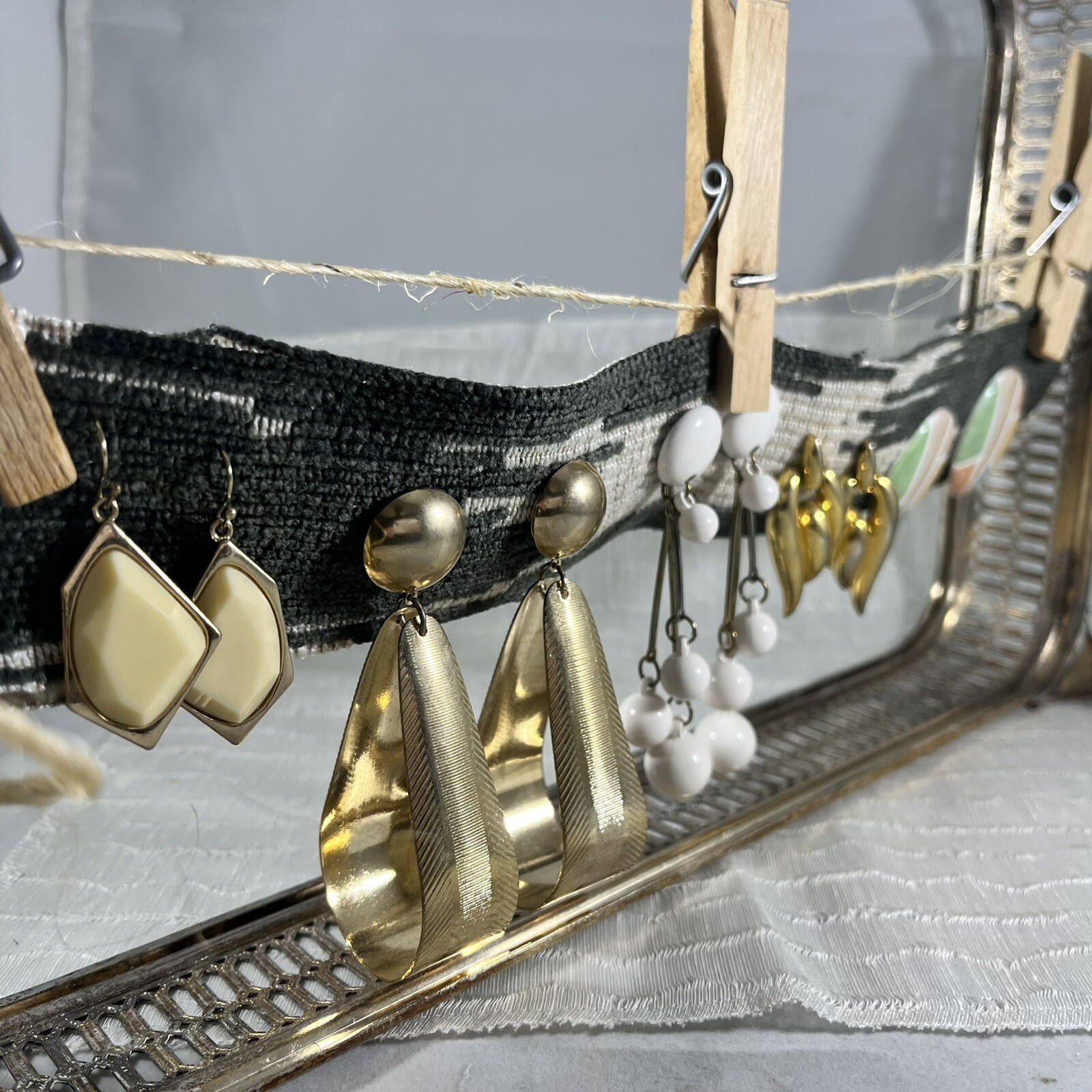 Neutral Toned Dramatic Statement Earrings-Vintage… - image 3