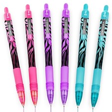 Image of Zebra Z-Grip Smooth Ballpoint Pen Funky Flame Barrel Blue/Pink/Violet 6 Pack
