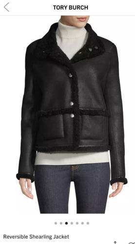 Ladies Tory Burch Black Reversible Shearling Jacket Coat NWT RRP £1399 Size XL - Picture 2 of 24