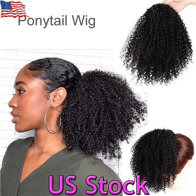 Synthetic Curly Ponytail Afro Kinky Hair Extension Small Volume