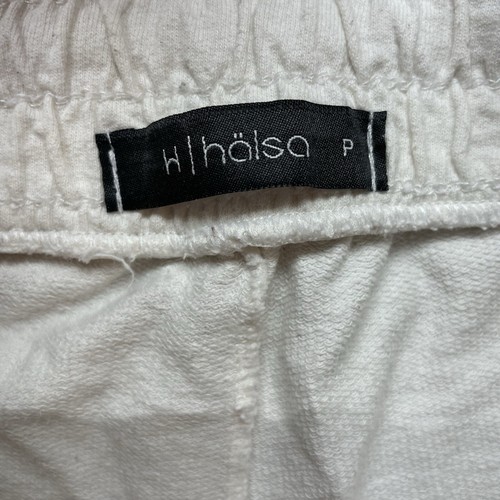 W Halsa Baggy Cotton Pants Woman's Small Drawstring Wide Leg Ivory Pockets - Picture 2 of 9