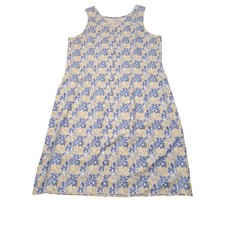 Vintage 90s Expressions Light Blue Floral Dress Size Large