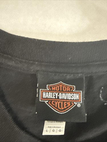 Camiseta Harley Davidson Negra Manga Corta Clásica Escudo Logo Para Hombres L Davenport - Imagen 4 de 4