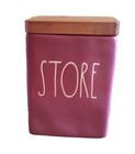 New Rae Dunn STORE Square Canister with wooden lid