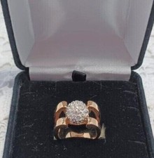 18KGP and Rhinestone  Coctail Ring Size 7.0