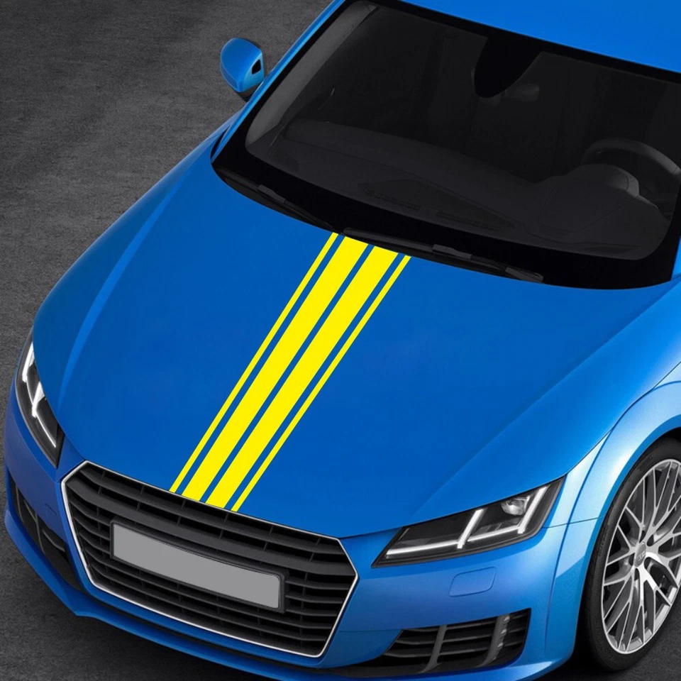Adesivo autoadesivo de vinil filme envoltório corrida esportes capuz listra carro - Imagem 2 de 4