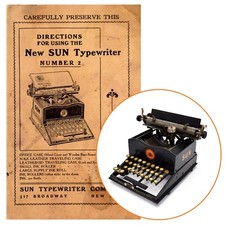 Sun No.2 Typewriter Instruction Manual User Directions Reproduction Antique Vtg thumbnail