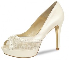 Bridal Shoes Peep Toe Ivory Fiarucci Trixi Leather Ivory Bridal Platform Shoes
