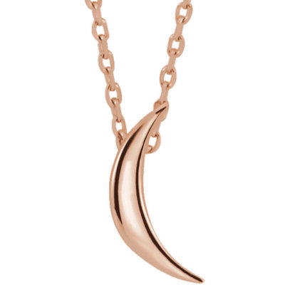 Mondsichel 16-18'' Halskette in 14K Rotgold