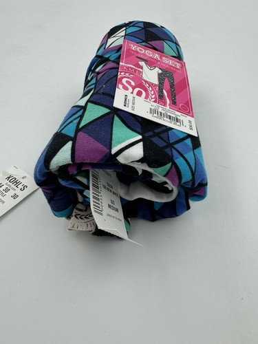 Junior Girl Active Wear Yoga Set Tee Legging and Headband Medium Soft Stretch - Picture 4 of 6