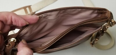 Authentic COACH Crossbody Swingback Bronze Leather Handbag #42585