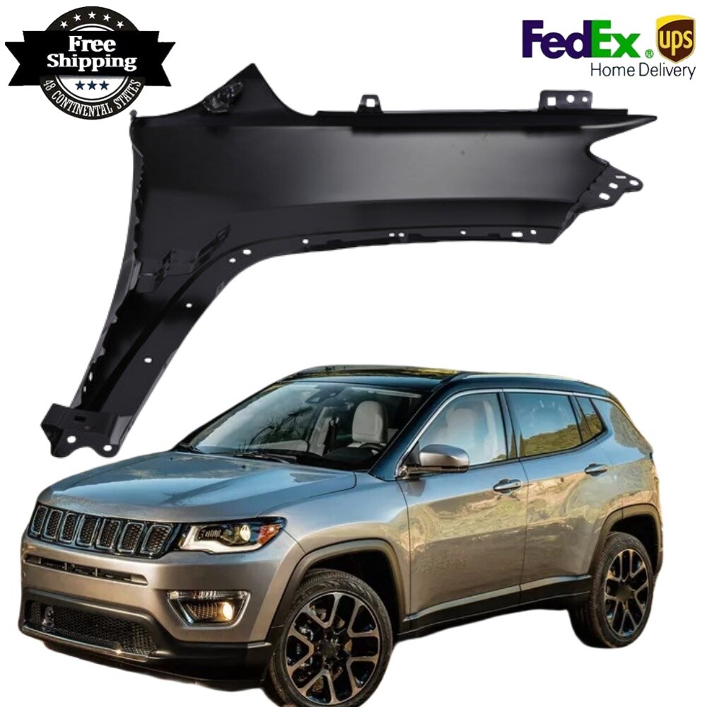 2017-2023 Jeep Compass Primed Front Driver Side Fender with Molding Hole